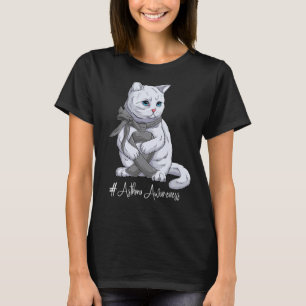 National Asthma Awareness Month Gray Ribbon Cute C T-shirt