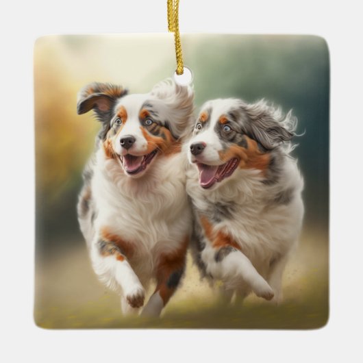 National Australian Shepherd Day, Aussie Dog Keramisch Ornament (Voorkant)