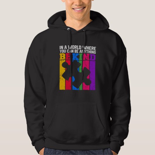 National Autism Awareness Acceptance Be Kind Autis Hoodie (Voorkant)