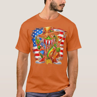 National Bass Vist ontwerp met Amerikaanse vlag T-shirt