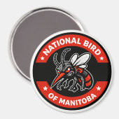 National Bird of Manitoba Funny Mosquito 3" magnet (Recto/Verso)