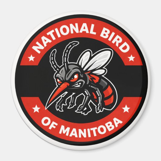 National Bird of Manitoba Funny Mosquito 3" magnet (Devant)