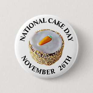 National Cake Day 26th Holiday Ronde Button 5,7 Cm