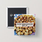 National Caramel Popcorn Day 6 april Button (Voorkant /achterkant)