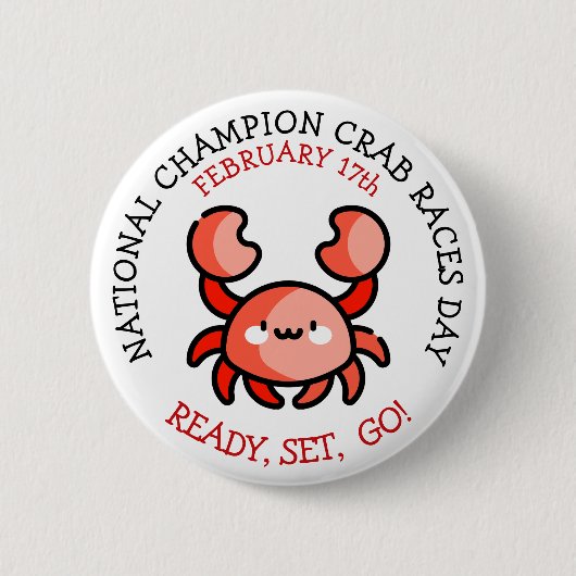 National Champion Crab Races Day Button (Voorkant)