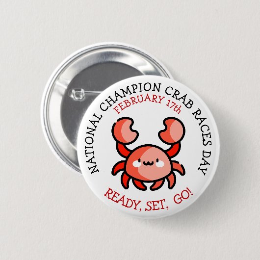 National Champion Crab Races Day Button (Voorkant /achterkant)
