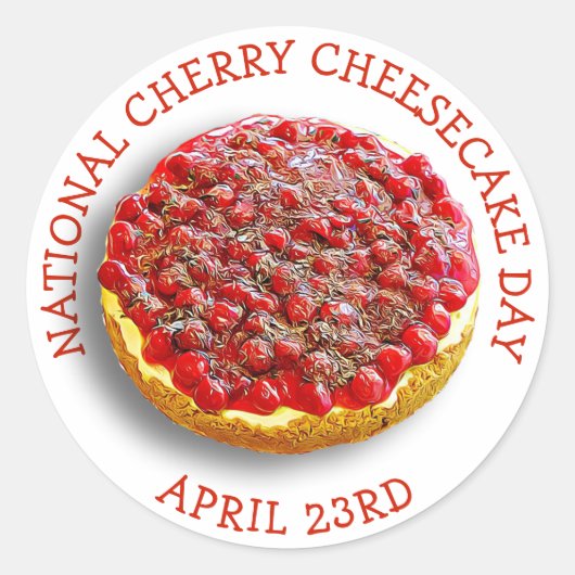 National Cherry Cheesecake Day 23rd Sticker (Voorkant)
