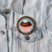 National Chocolate Cupcake Day, bloem Ronde Button 7,6 Cm (In situ)