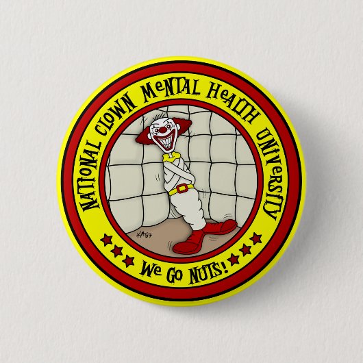 National Clown Mental Health University Ronde Button 5,7 Cm (Voorkant)