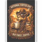 National Coffee Day Camel Art Sticker (Voorkant)