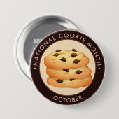 National Cookie Month, chocoladekoekjes Ronde Button 7,6 Cm (Voorkant /achterkant)
