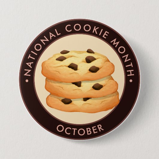 National Cookie Month, chocoladekoekjes Ronde Button 7,6 Cm (Voorkant)