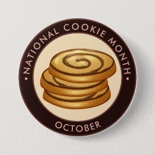 National Cookie Month, vanille chocoladezwijn Ronde Button 7,6 Cm