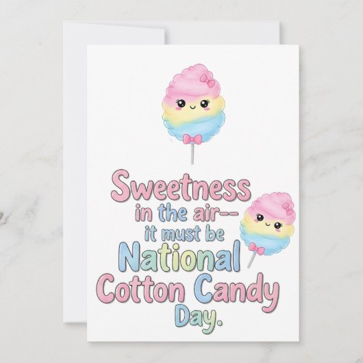 National Cotton Candy Day Bedankkaart (Voorkant)