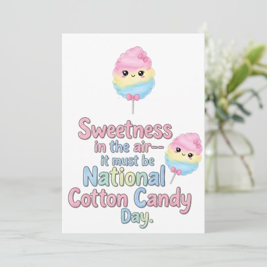National Cotton Candy Day Bedankkaart (Staand voorkant)
