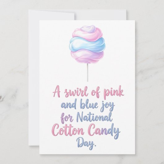 National Cotton Candy Day Bedankkaart (Voorkant)