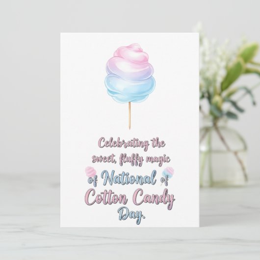 National Cotton Candy Day Bedankkaart (Staand voorkant)