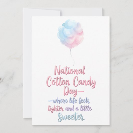 National Cotton Candy Day Bedankkaart (Voorkant)