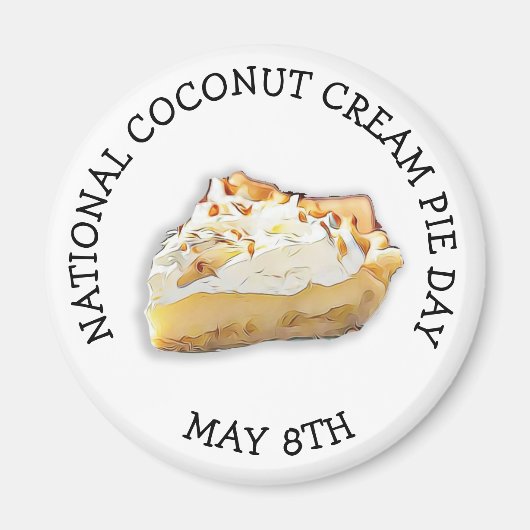 National Cream Pie Day May 8th Holiday Magnet Magneet (Voorkant)