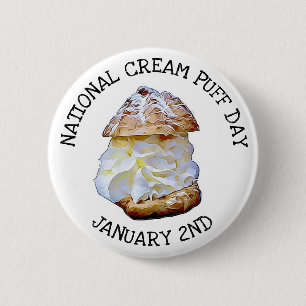 National Cream Puff Day 2 januari Button