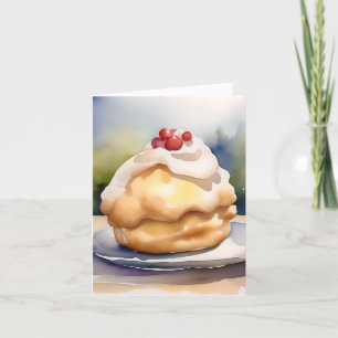 National Cream Puff Day C - 2 januari - Waterverf Feestdagen Kaart