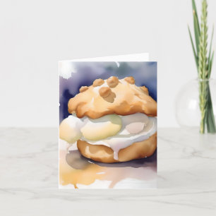 National Cream Puff Day D - 2 januari - Waterverf Feestdagen Kaart