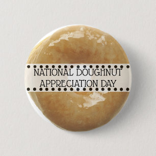 National Doughnut Appreciation Day 5 november Ronde Button 5,7 Cm
