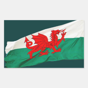 National Flag of Wales, The Red Dragon Patriotic Rechthoekige Sticker