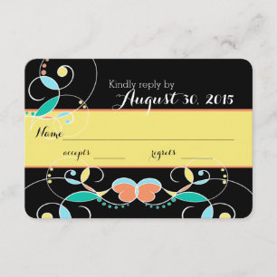 National Folk Art geïnspireerde respons RSVP Kaartje