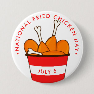 National Fried Chicken Day, emmer of legs Ronde Button 7,6 Cm