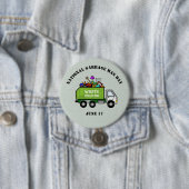 National Garbage Man Day Button met vuilniswagen (In situ)