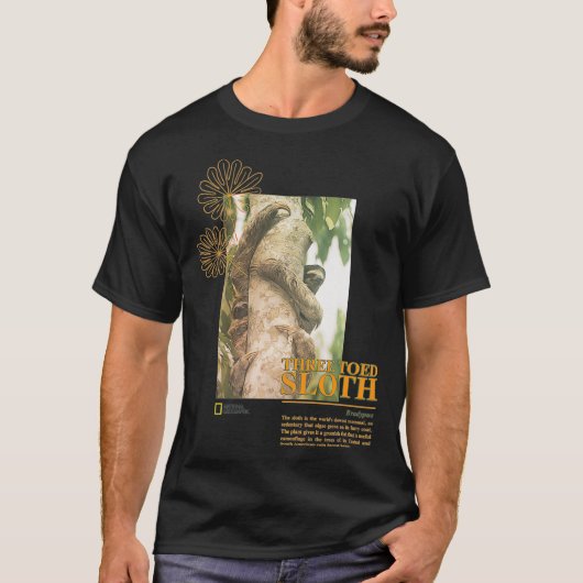 National Geographic Three Toed Sloth Magazine Cove T-shirt (Voorkant)