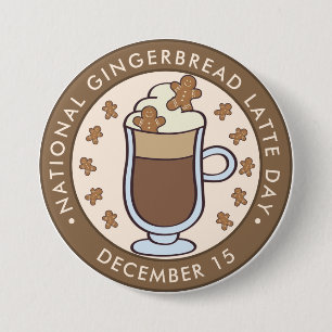 National Gingerbread Latte Day Ronde Button 7,6 Cm