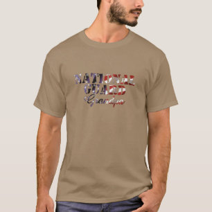 National Guard Grandpa American Flag T-shirt