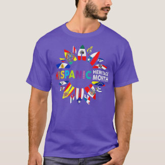 National Hispanic Heritage Month Latin Flags Sunfl T-shirt