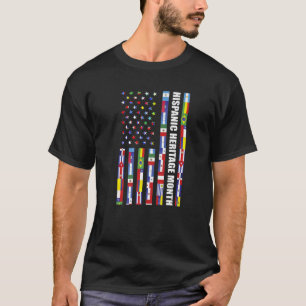 National Hispanic Heritage Month USA Flag All Coun T-shirt