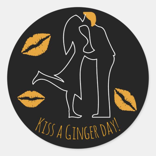 National Kus a Ginger Day Ronde Sticker (Voorkant)