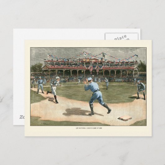 National League Baseball Game 1886 Briefkaart (Voorkant / Achterkant)