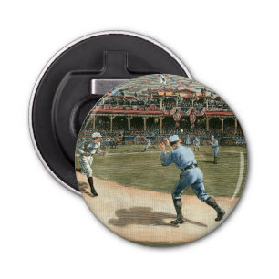 National League Baseball Game 1886 Button Flesopener