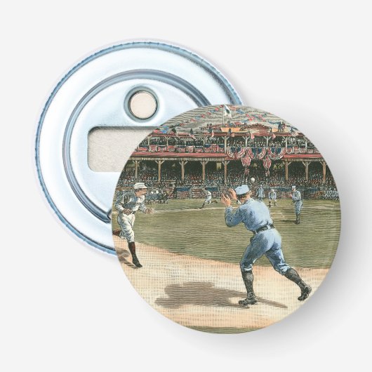 National League Baseball Game 1886 Button Flesopener (Voorkant)