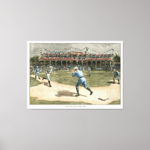 National League Baseball Game 1886 Canvas Afdruk