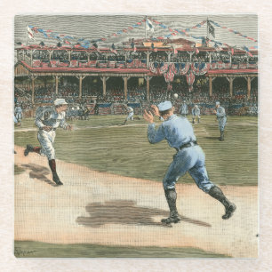 National League Baseball Game 1886 Glazen Onderzetter
