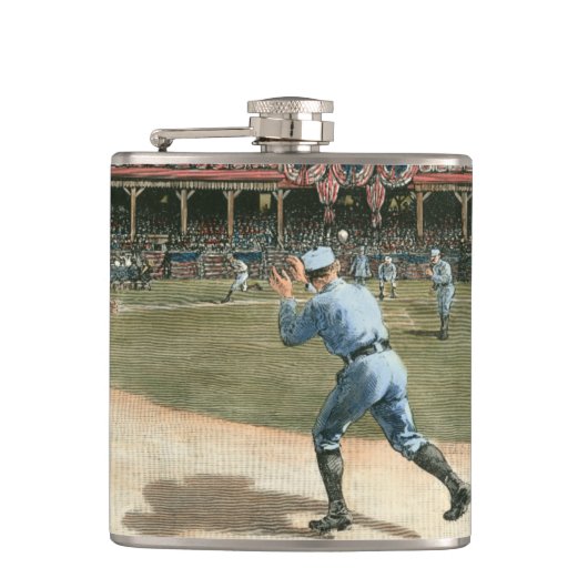 National League Baseball Game 1886 Heupfles (Voorkant)