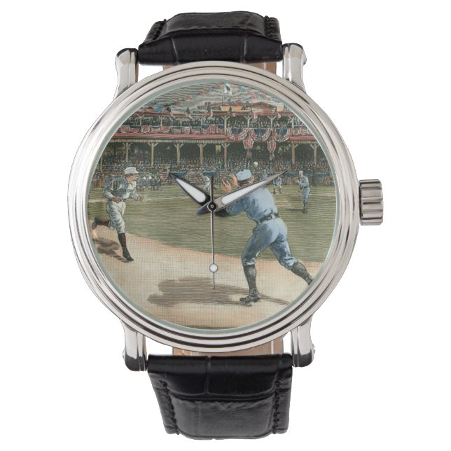 National League Baseball Game 1886 Horloge (Voorkant)