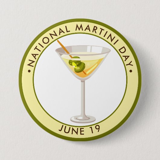 National Martini Day Ronde Button 7,6 Cm (Voorkant)