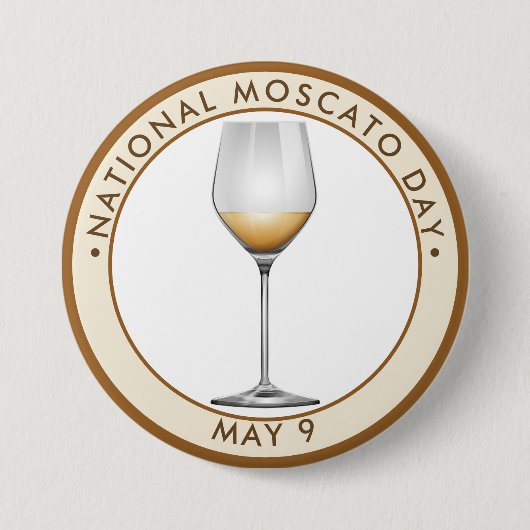 National Moscato Day, wit Ronde Button 7,6 Cm (Voorkant)