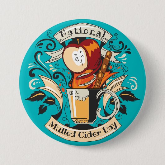 National Mulled Cider Day Ronde Button 7,6 Cm (Voorkant)