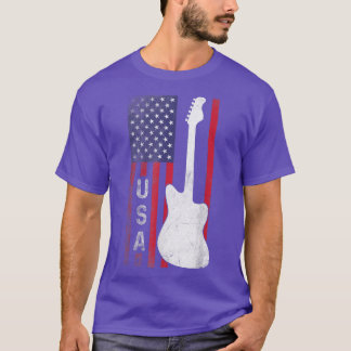 National Music Usa  Guitar American Flag 400 T-shirt