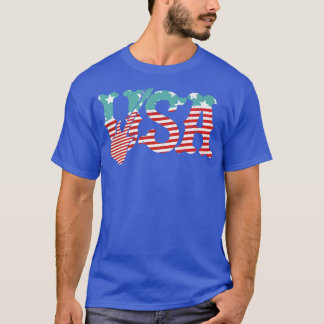 National Music Usa  Guitar American Flag 411 T-shirt