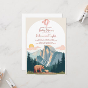National Park Baby shower Invitation Baby Pink Kaart